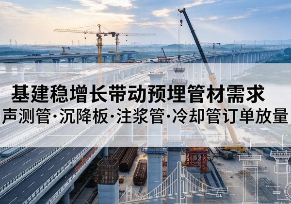 浦江基建稳增长带动预埋监测管材需求，声测管、沉降板、注浆管订单持续放量